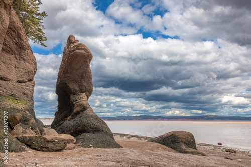 Hopewell Rocks, Bay of Fundy, New Brunswick. The extreme tidal range of the bay makes them only accessible at low tide