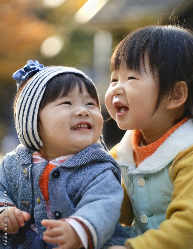 笑顔の赤ちゃんのクローズアップ