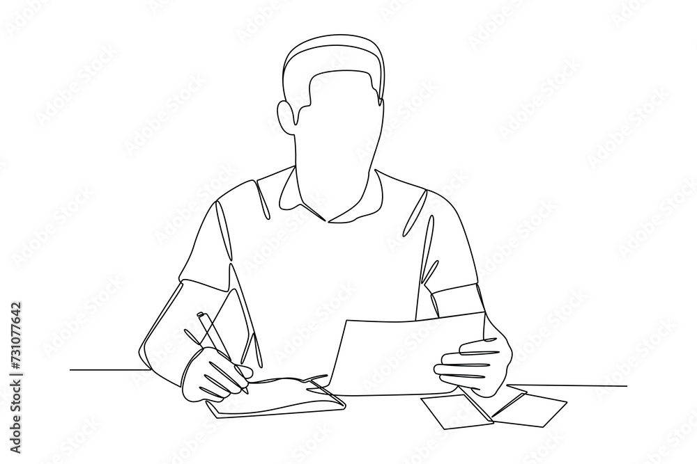 Continuous one line drawing copy writing concept Doodle vector illustration Continuous one line drawing copy writing concept Doodle vector illustration