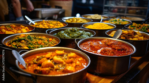 Variety of cooked curries on display at Camden.