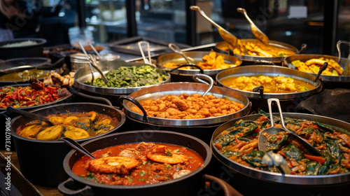 Variety of cooked curries on display at Camden.