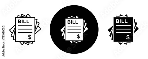 Stack of bills outline icon collection or set. Stack of bills Thin vector line art