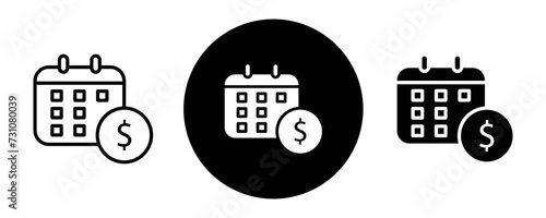 Payday outline icon collection or set. Payday Thin vector line art
