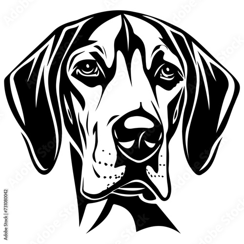 American Foxhound dog black silhouette logo svg vector, American Foxhound icon illustration.