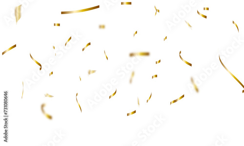 Abstract luxury golden confetti glitter and dust falling down on transparent background. Shiny glittering dust background.