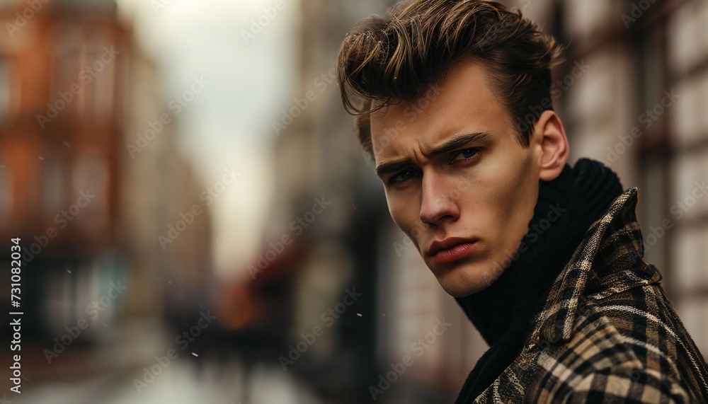Portrait of a stylish young man with a handsome haircut. Copy space Portrait of a stylish young man with a handsome haircut. Copy space
