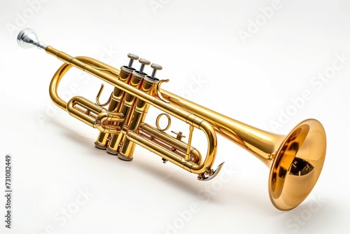 trumpet isolated on white background  side view