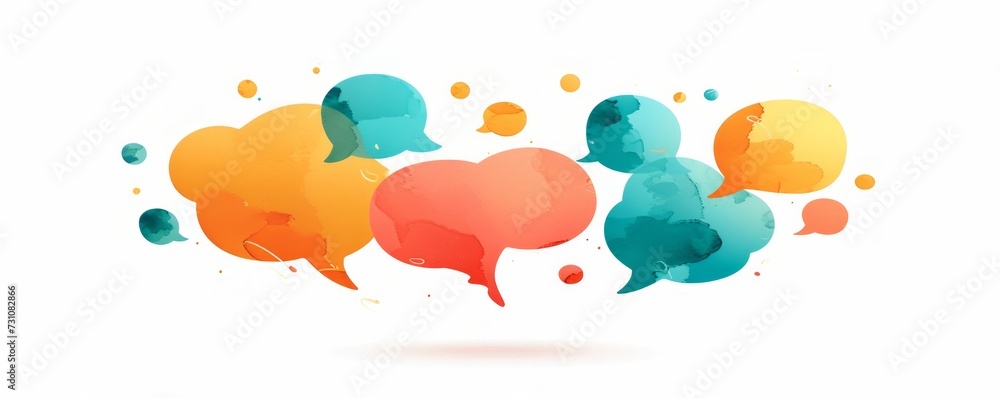 Abstract background design element featuring a talking/chatting speech bubble for communication quotes.