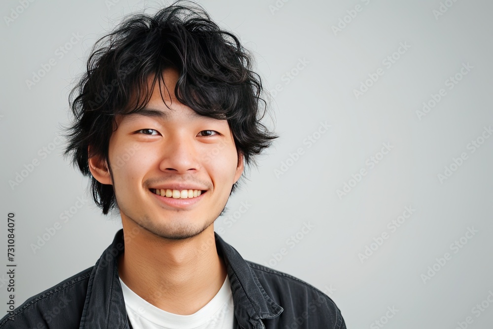 Radiant and cheerful Asian young man showcasing a warm smile against a clean, white background Radiant and cheerful Asian young man showcasing a warm smile against a clean, white background