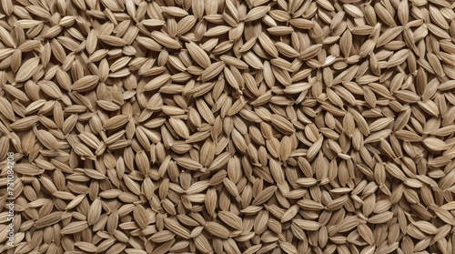 caraway seeds line isolated on white photo