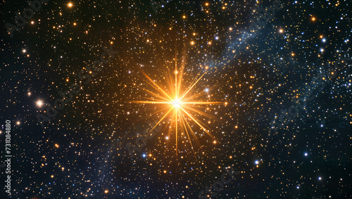 Fantasy depiction of an exceptionally bright star, intended to instill hope in the universe with its radiance photo