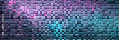 Emerald pixel pattern artwork   intuitive abstraction  light magenta and dark gray  grid 