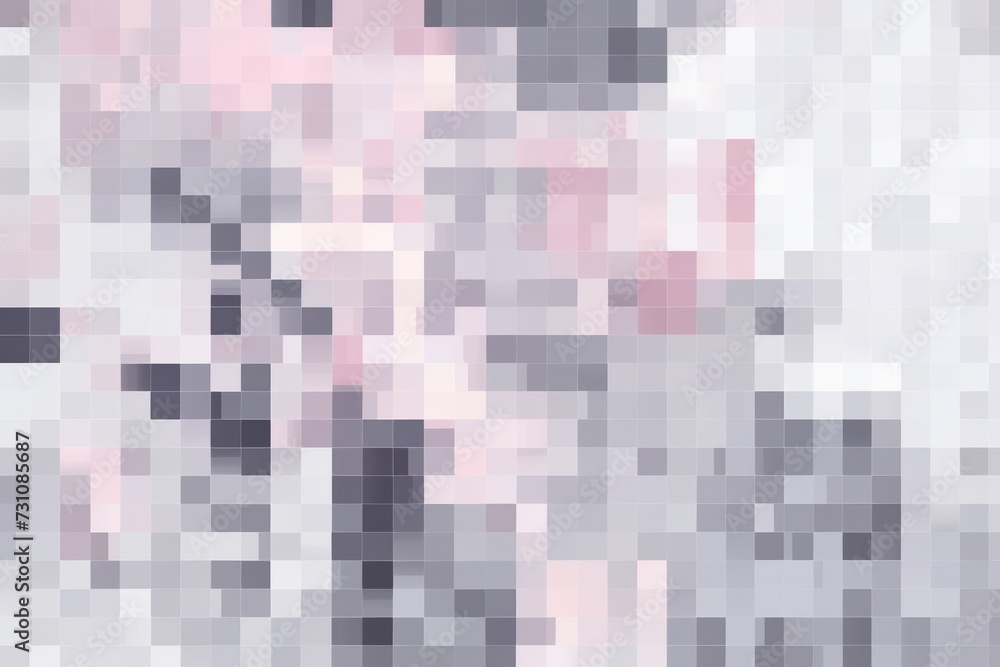 Khaki pixel pattern artwork, intuitive abstraction, light magenta and dark gray, grid
