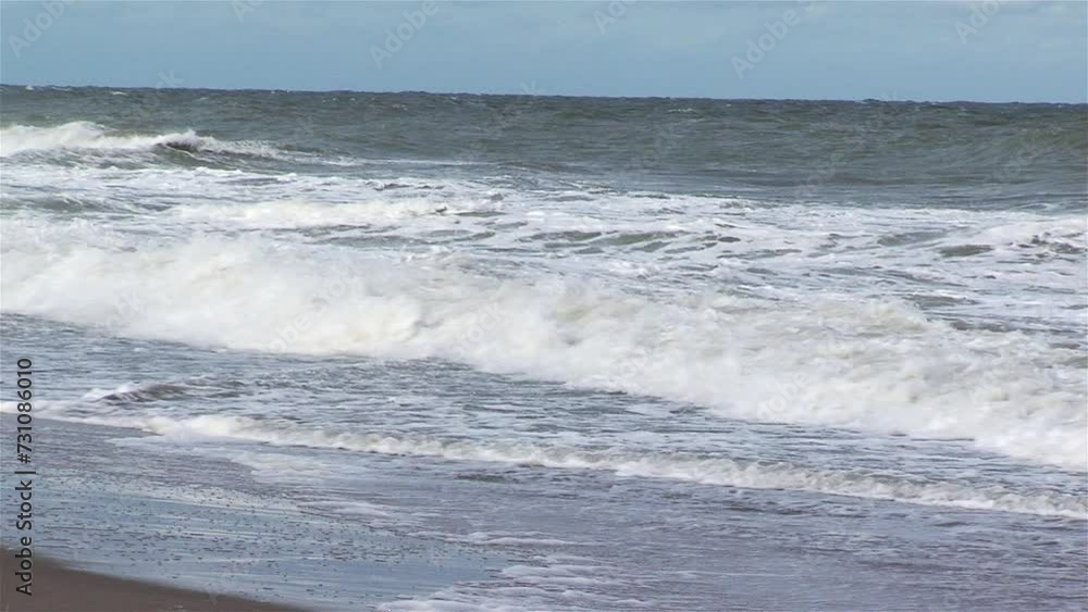 Waves Crashing at the Beach in Pinamar, Buenos Aires Province, Argentina. Waves Crashing at the Beach in Pinamar, Buenos Aires Province, Argentina.