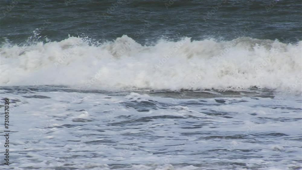 Waves Crashing at the Beach in Pinamar, Buenos Aires Province, Argentina. Waves Crashing at the Beach in Pinamar, Buenos Aires Province, Argentina.