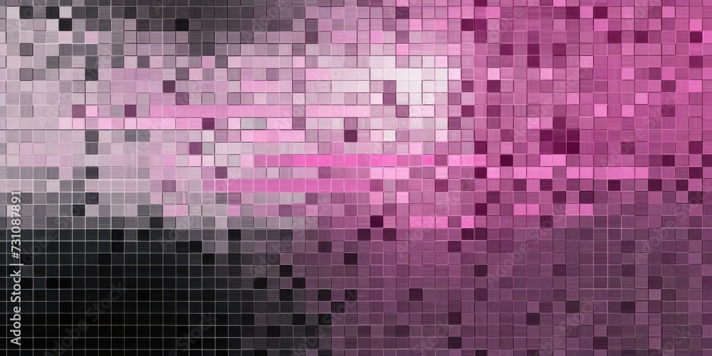 A and Magenta pixel pattern artwor light magenta and dark gray, grid