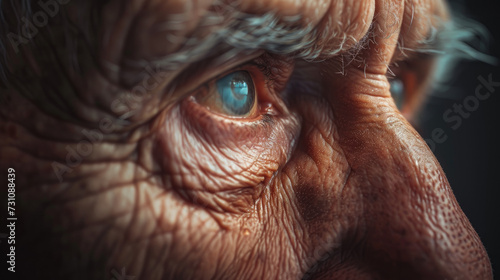 eye of an elderly man looking ahead at the future © Franziska