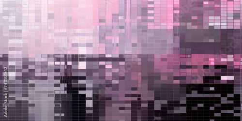 Olive pixel pattern artwork, light magenta and dark gray, grid © Celina
