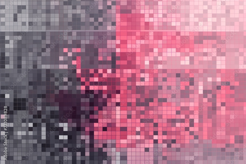 Ruby pixel pattern artwork light magenta and dark gray, grid 