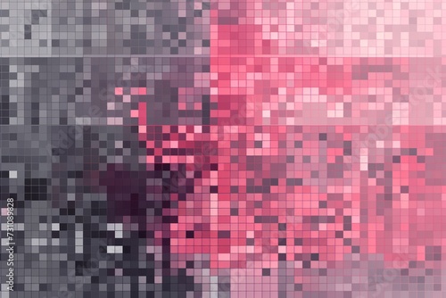 Ruby pixel pattern artwork light magenta and dark gray, grid  © Celina