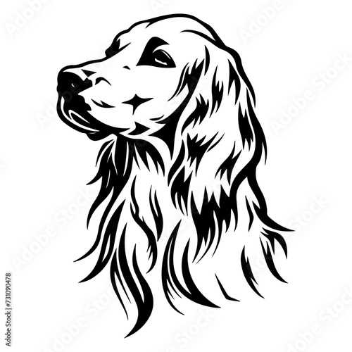 English Setter dog black silhouette logo svg vector, English Setter icon illustration.