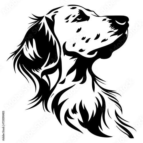 English Setter dog black silhouette logo svg vector, English Setter icon illustration.