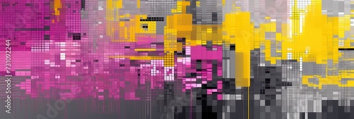 Yellow and Pink pixel pattern artwork © Celina