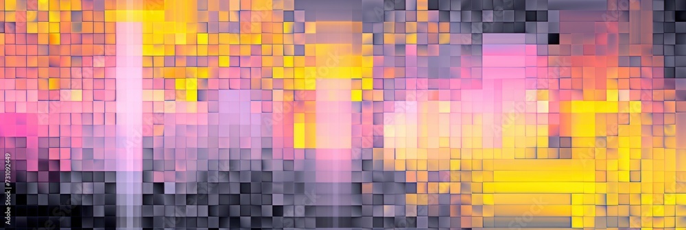Yellow and Pink pixel pattern artwork