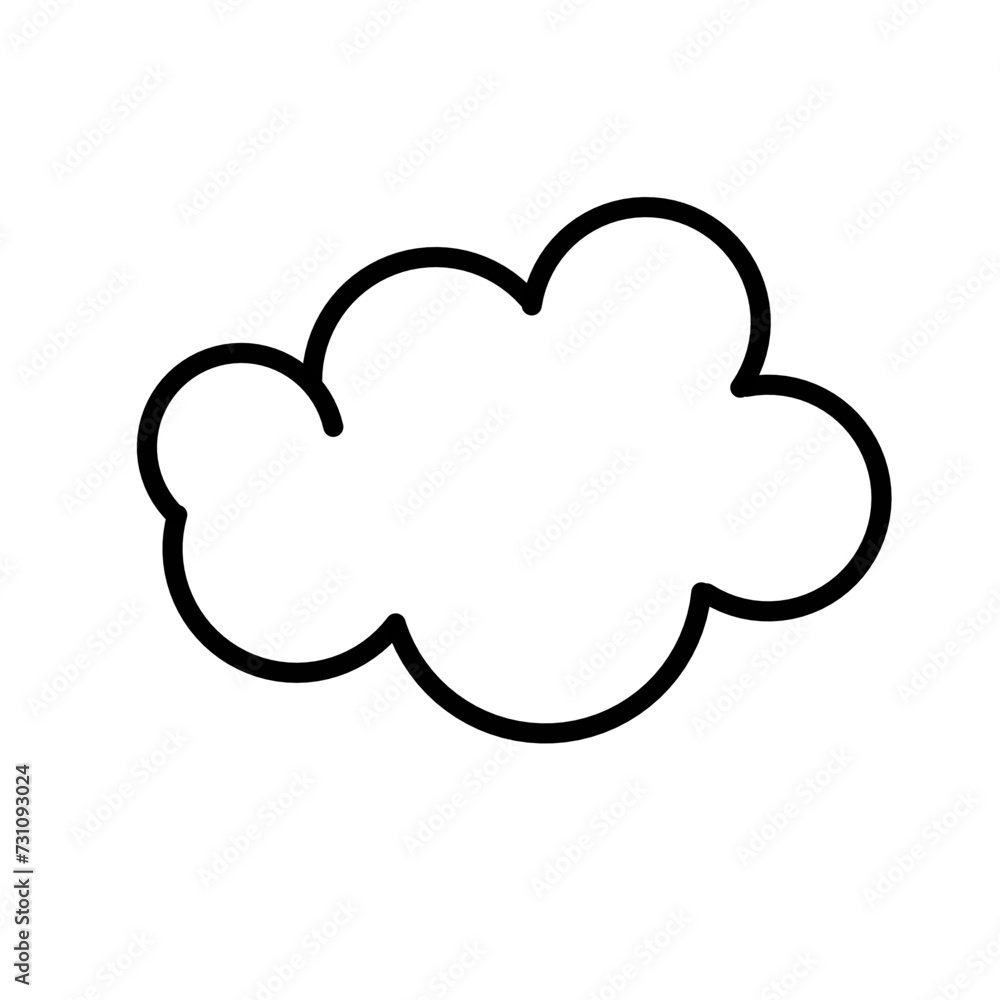 Clouds line art icon isolated on white background. Storage solution element, databases, networking, software image, cloud and meteorology concept. Clouds line art icon isolated on white background. Storage solution element, databases, networking, software image, cloud and meteorology concept.