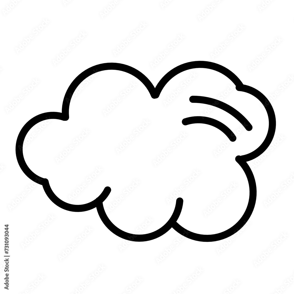 Clouds line art icon isolated on white background. Storage solution element, databases, networking, software image, cloud and meteorology concept. Clouds line art icon isolated on white background. Storage solution element, databases, networking, software image, cloud and meteorology concept.