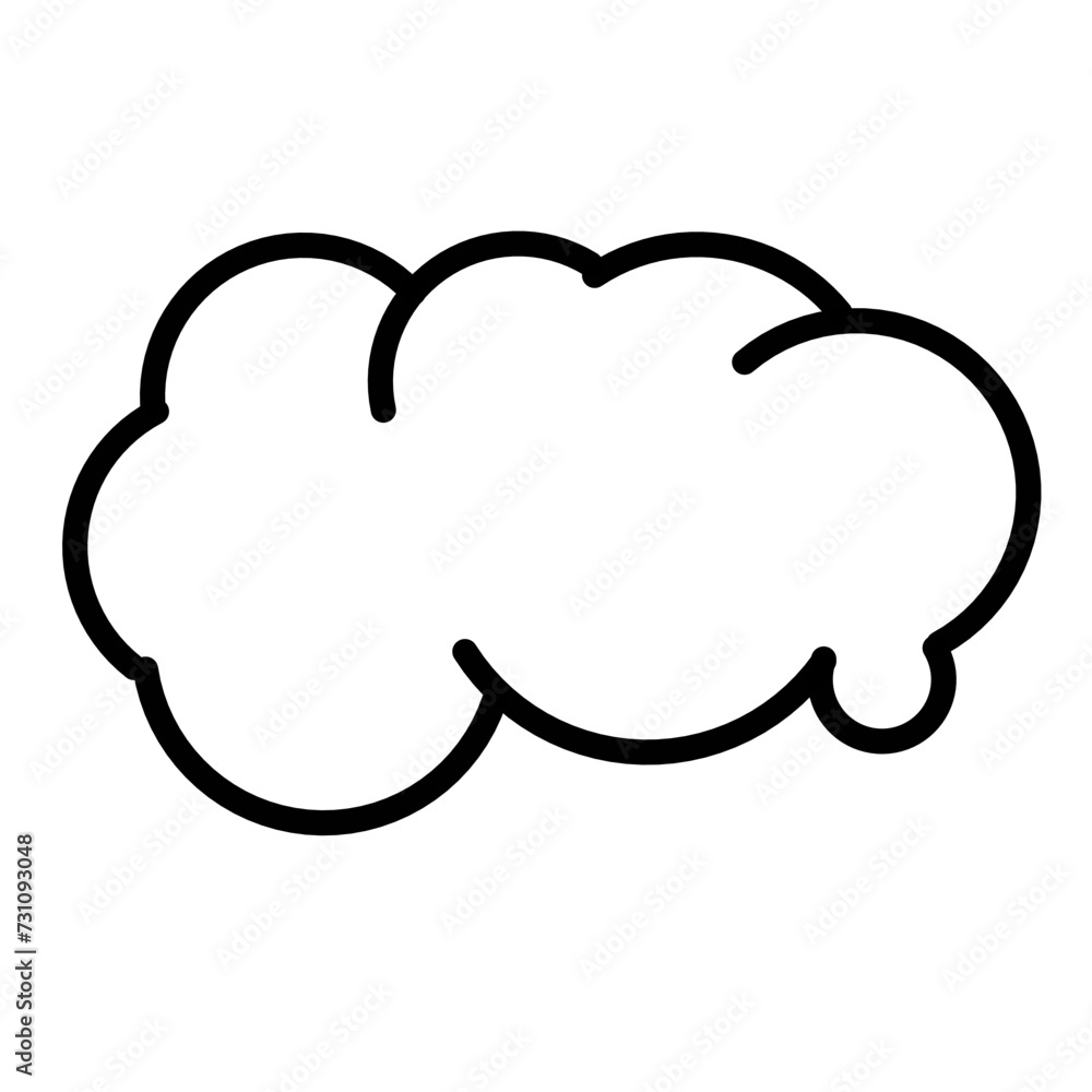 Clouds line art icon isolated on white background. Storage solution element, databases, networking, software image, cloud and meteorology concept. Clouds line art icon isolated on white background. Storage solution element, databases, networking, software image, cloud and meteorology concept.