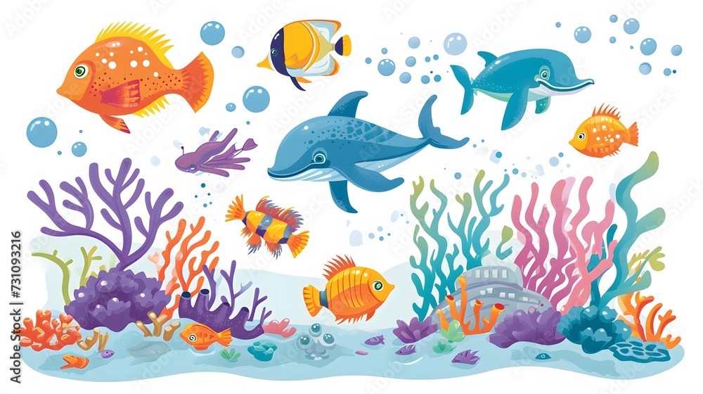 underwater clip art collection with marine life and ocean elements underwater clip art collection with marine life and ocean elements