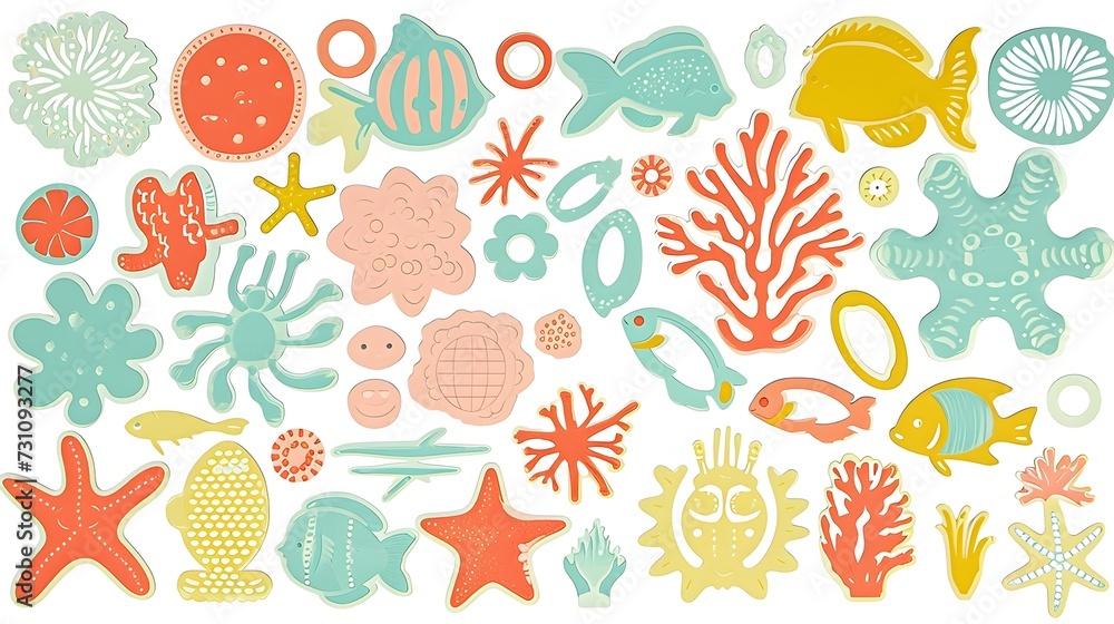 underwater clip art collection with marine life and ocean elements underwater clip art collection with marine life and ocean elements