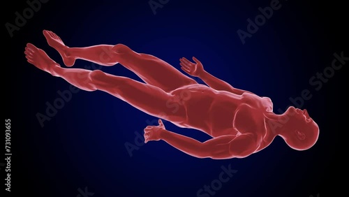 convulsing of body muscles contract and relax uncontrolled shaking of the body 3D animation