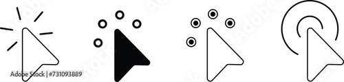 cursor click vector icon set