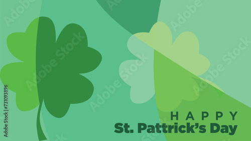 happy st patrick's day greeting card template with white blank place for copy space. shamrock clover leaf abstract backround vector illustration
