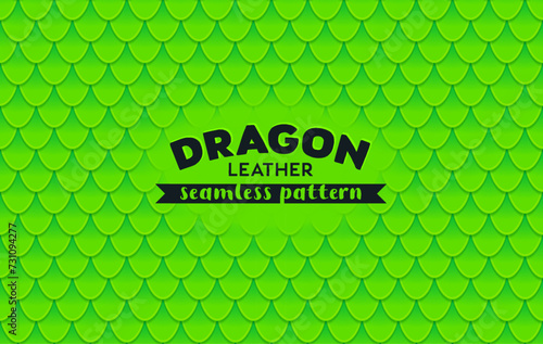Dragon scale seamless pattern. Green Seamless texture background