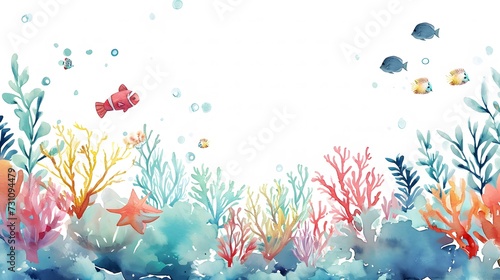  watercolor clip art,marine life and coral reefs