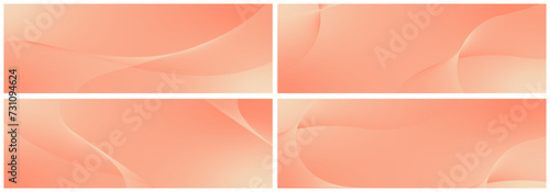 Abstract background vector set orange, peach fuzz with dynamic waves for wedding design. Futuristic backdrop with network wavy lines. Premium template with stripes and gradient mesh for banner, poster