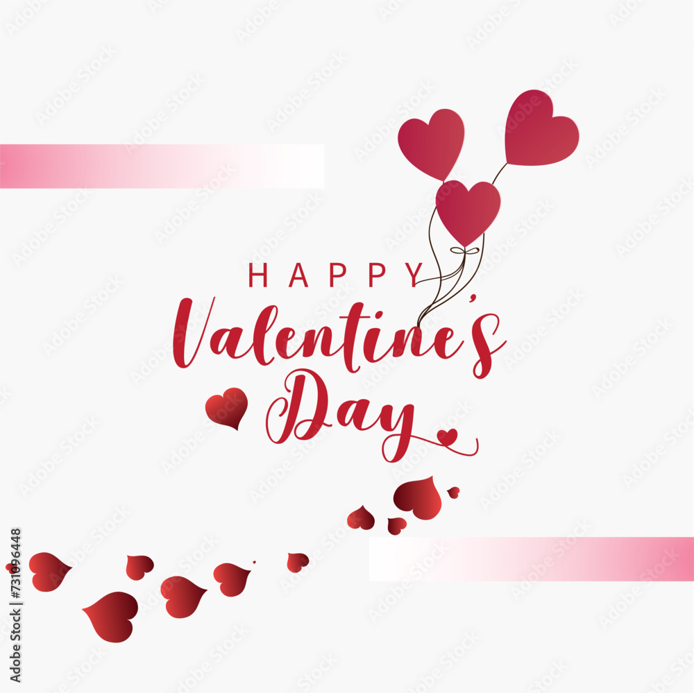 new best Valentine's day concept background. Vector illustration. 3d red and pink paper hearts with white square frame. Cute love sale banner or greeting card design