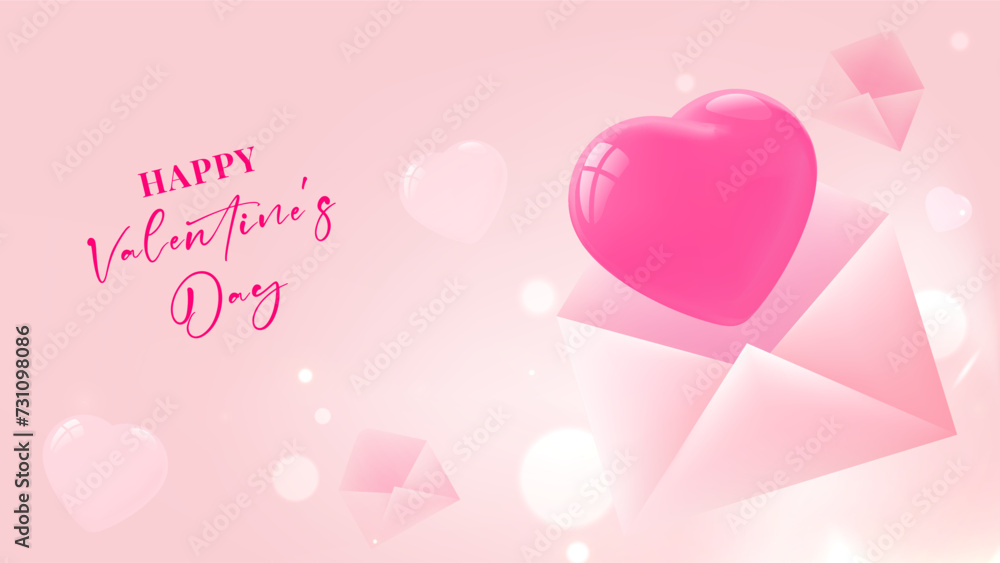 Valentine's Day vector illustration design envelope with heart