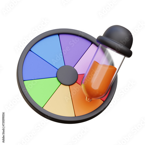 Color Wheel And Picker 3D Illustrator