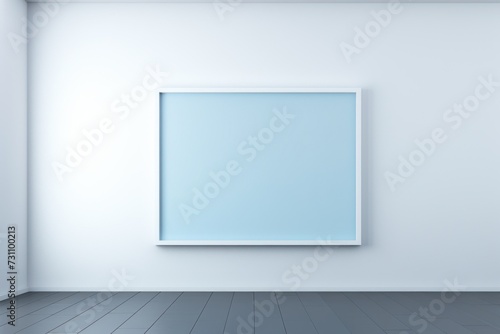a blank black frame on a colorful wall