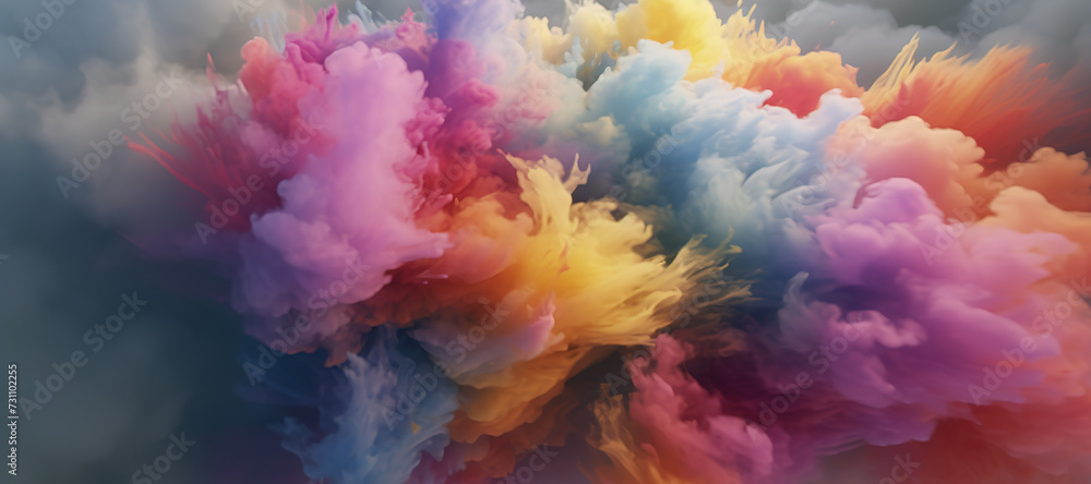 Fototapeta premium colorful smoke, gas, explosion, fog 30