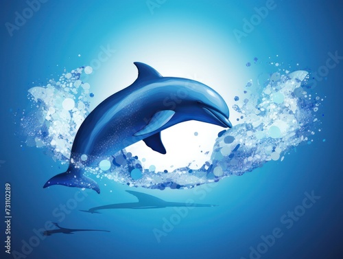 dolphin jumping in sea. Dolphin Day