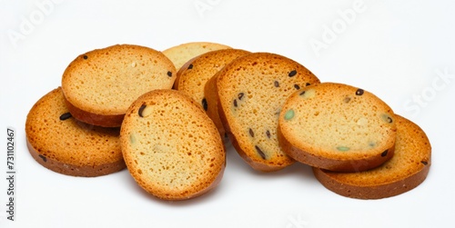 bread rusk on white background
