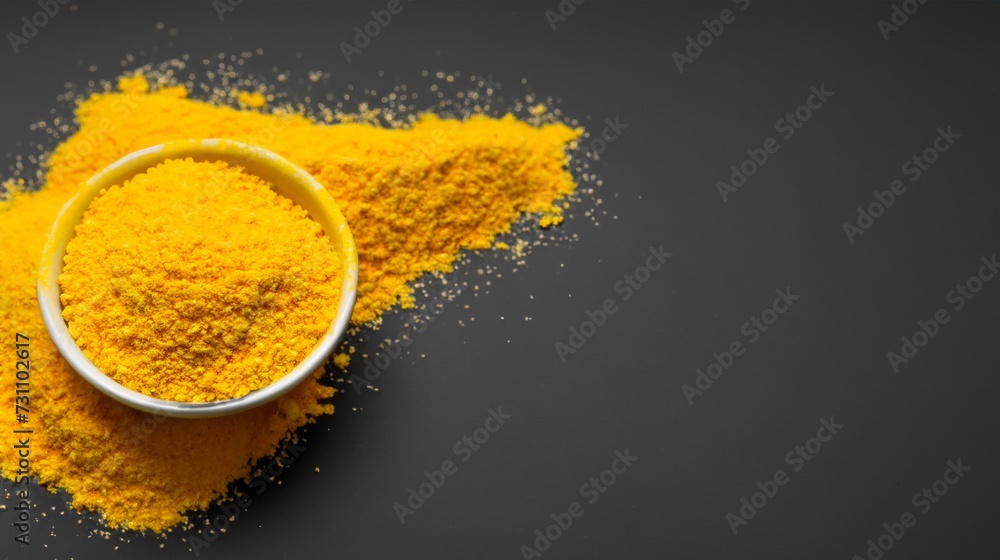 corn powder on black background corn powder on black background
