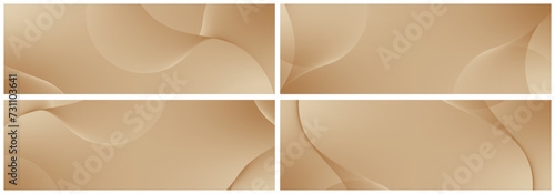 Abstract background vector set beige, peach fuzz with dynamic waves for wedding design. Futuristic backdrop with network wavy lines. Premium template with stripes and gradient mesh for banner, poster