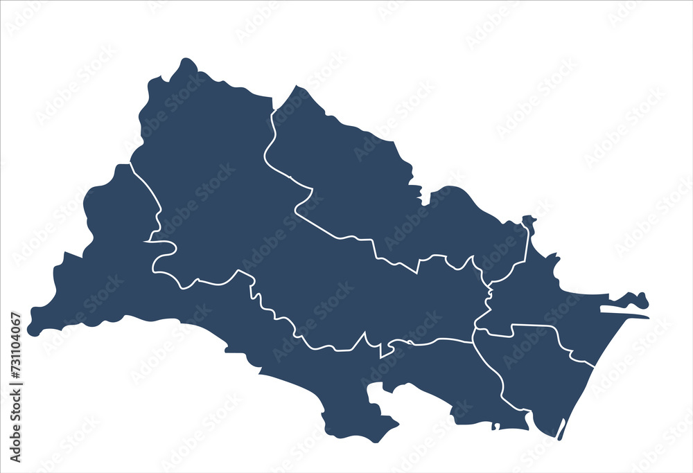 Fototapeta premium Outline map of Sendai city