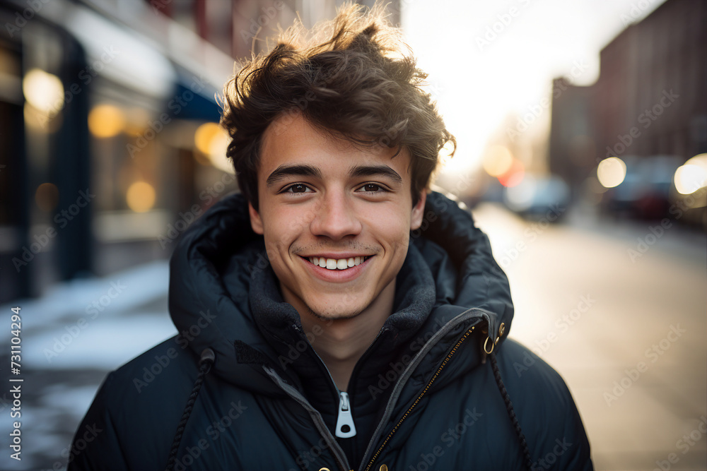 People children family friends couple spending time outdoors winter holidays frosty day Generative AI People children family friends couple spending time outdoors winter holidays frosty day Generative AI